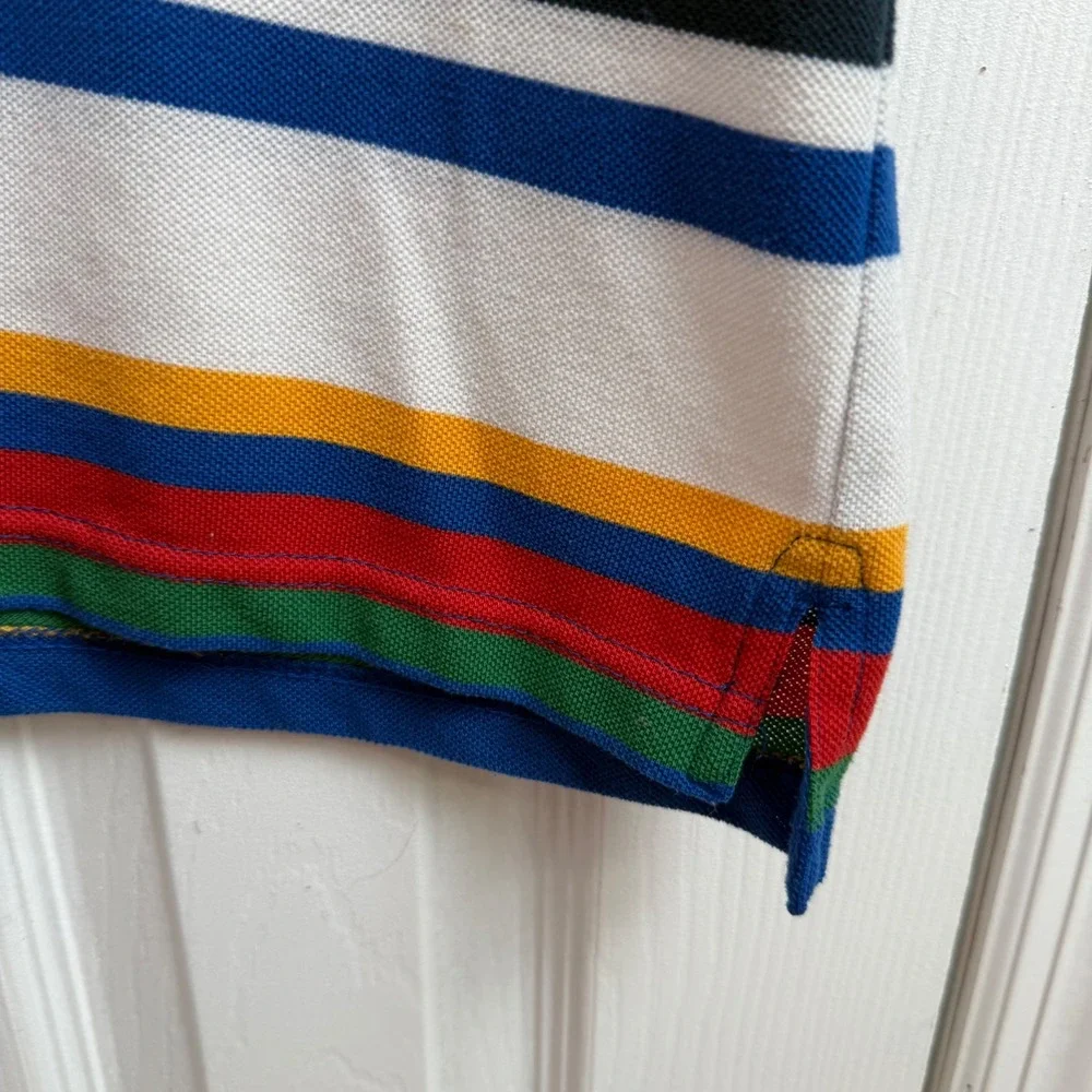 Ralph‎ Lauren Polo Multicolor Striped Rugby Shirt Oversized Blue Mens XL 90s Y2K